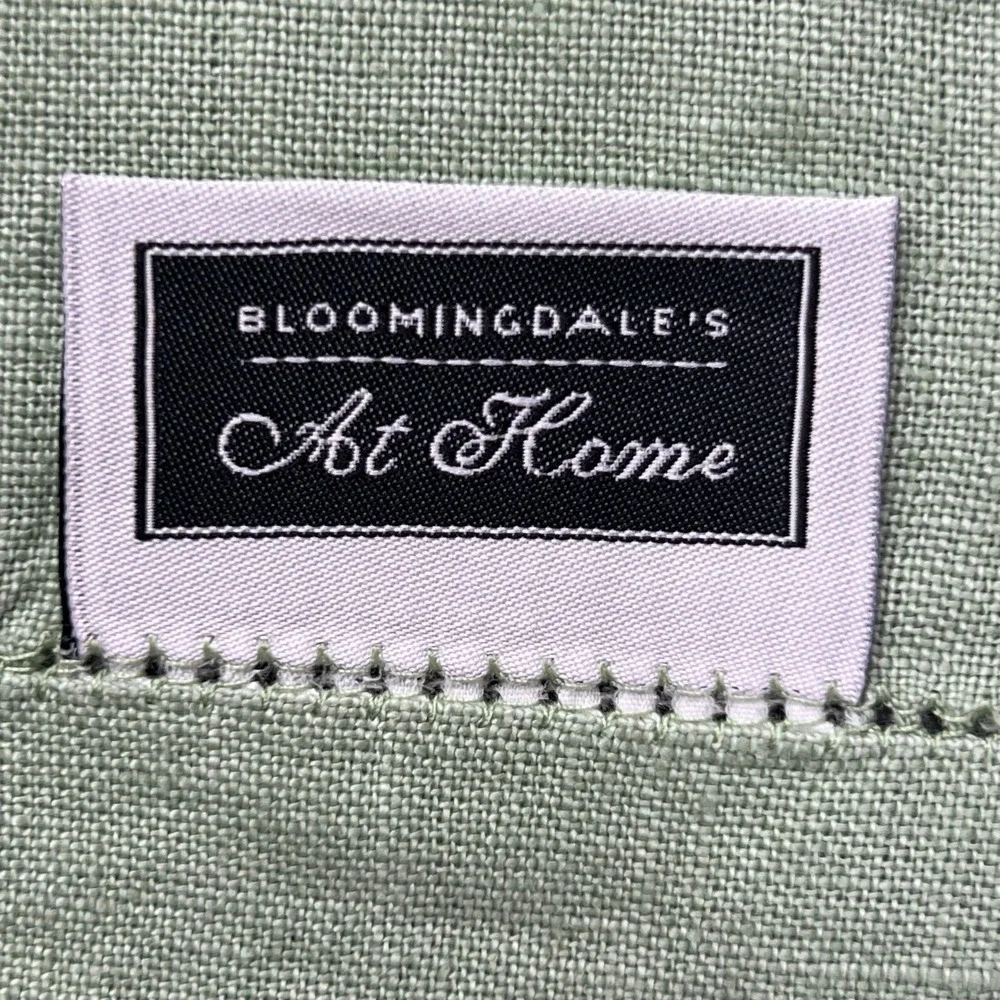 Bloomingdale's At‎ Home 100% Linen Napkins Set of 6 Green Hemstitch Lithuania
